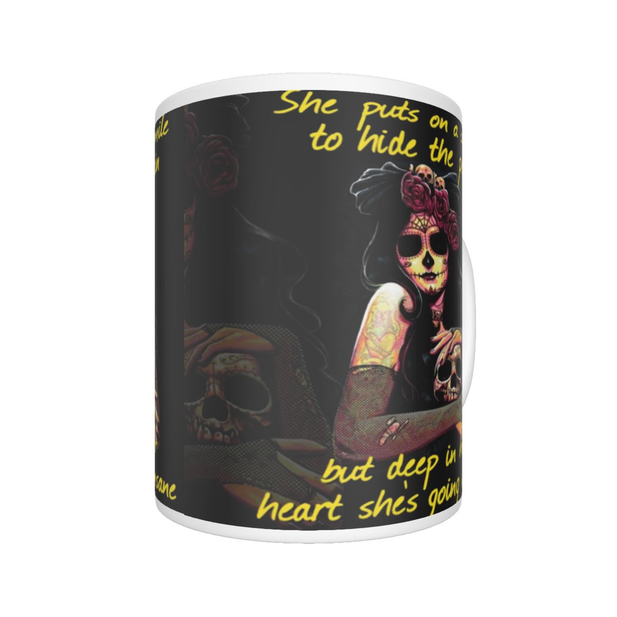 Sugar skull Ceramics mug, Day of the dead mug cup