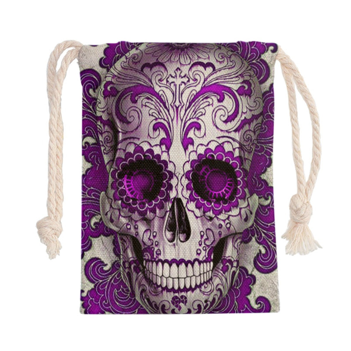 Gothic sugar skull Drawstring Bag, Day of the dead dia de los muertos handbag shoulder bag