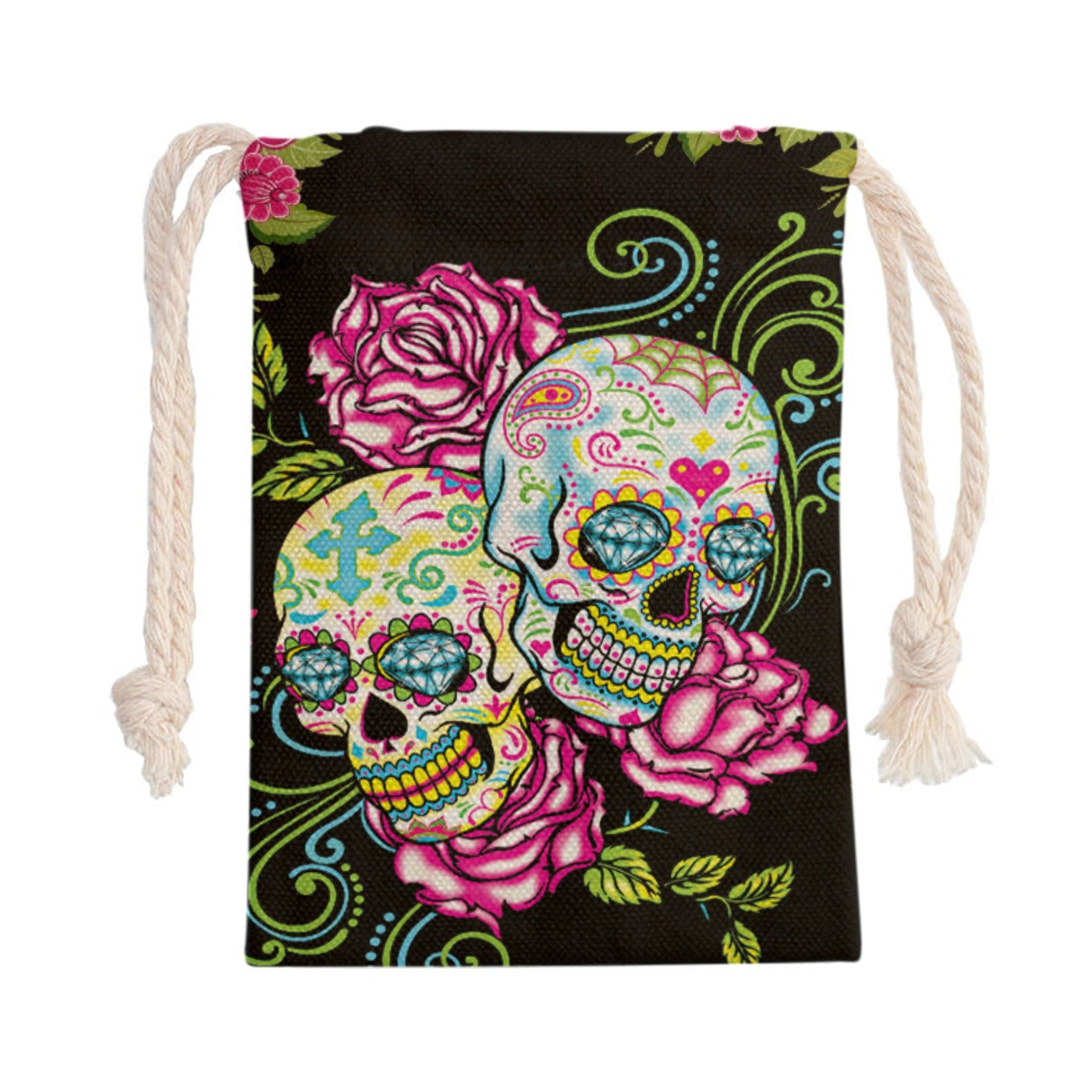 Dia de los muertos skeleton Drawstring Bag, Mexican sugar skull bag handbag shoulder bag backpack