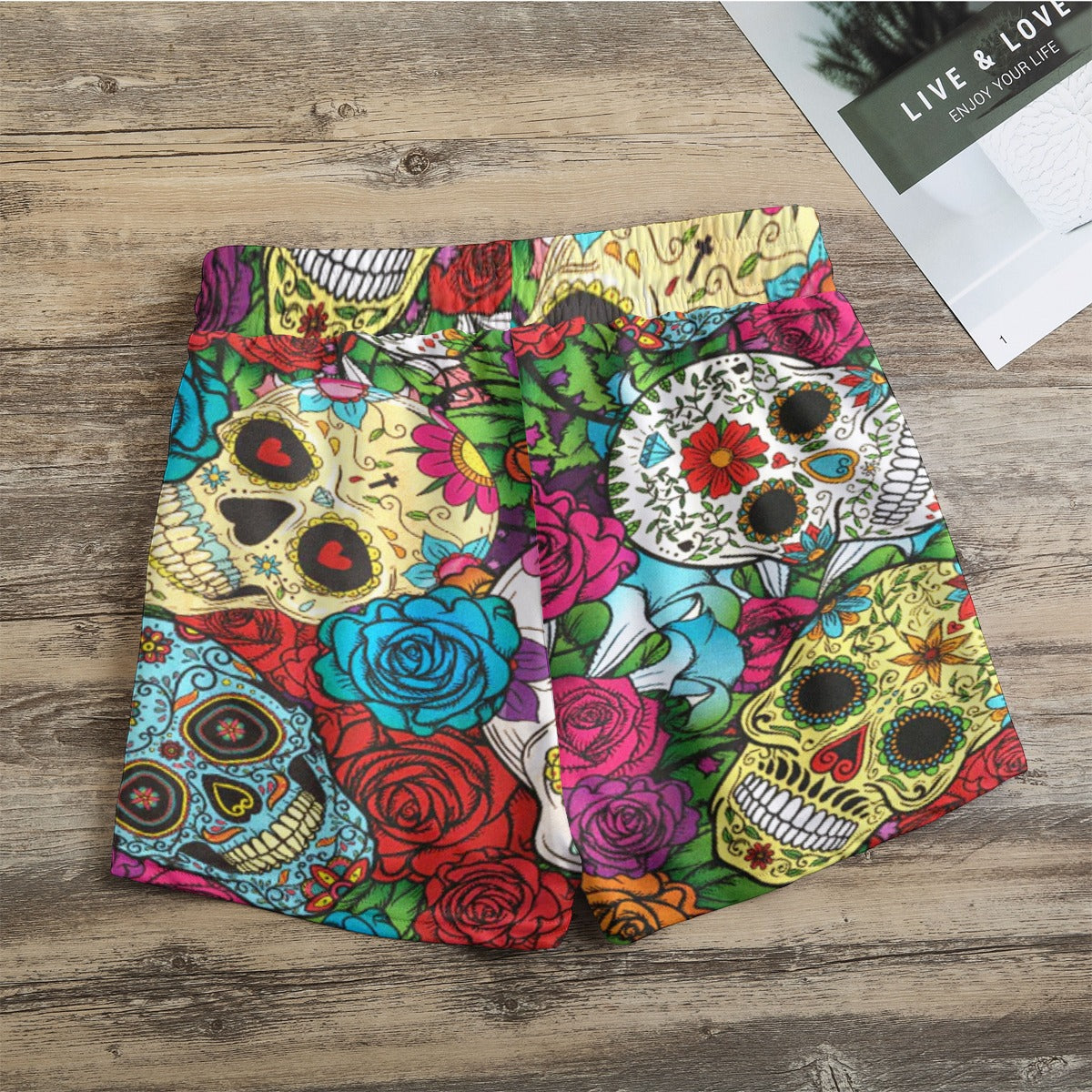 Day of the dead sugar skull Women's Casual Shorts