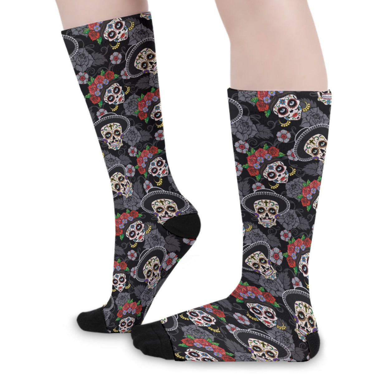 Gothic Day of the dead dia de los muertos sugar skulls Unisex Long Socks