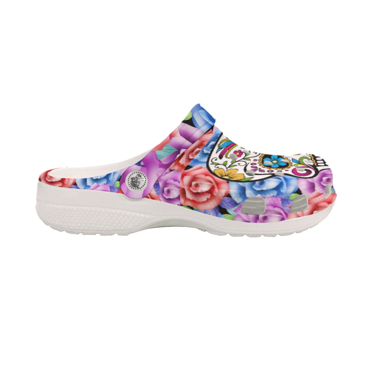 Sugar skull day of the dead floral Women's Classic Clogs