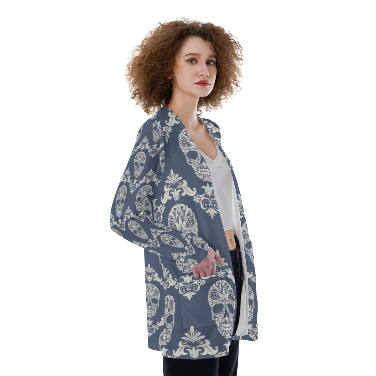 All-Over Print Women's Patch Pocket Cardigan