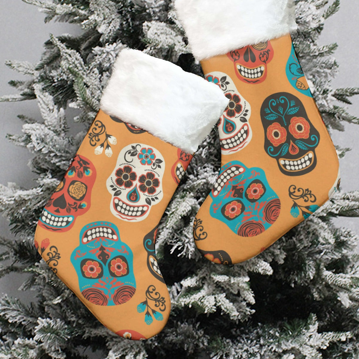 Day of the dead sugar skull pattern All-Over Print Christmas Socks