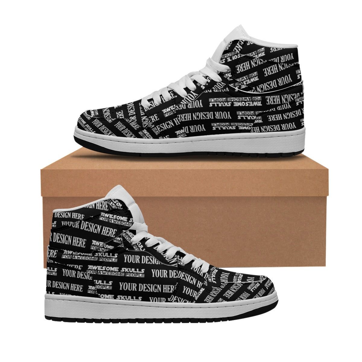 Custom Print on demand POD Women's Synthetic Leather Stitching Shoes