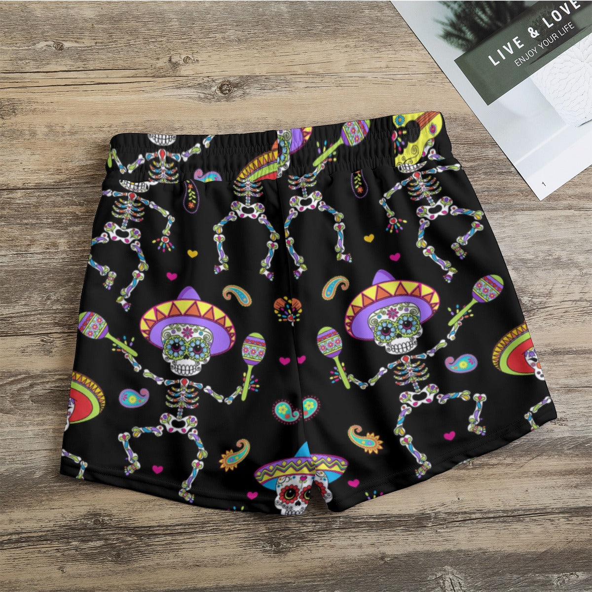 Sugar skull Day of the dead Women's Casual Shorts, Dia de los muertos gothic shorts