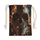 Flaming skull Drawstring Bag, Gothic Horror fire skull Drawstring Bag, Halloween Drawstring Bag