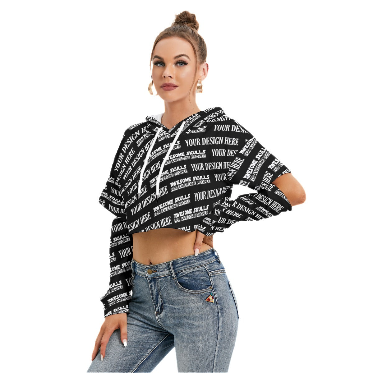 Custom print on demand pod Women's Hoodie Women's Heavy Fleece Hoodie With Hollow Out Sleeve