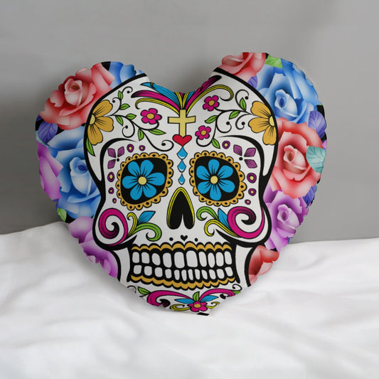 Sugar skull All-Over Print Heart-shaped pillow