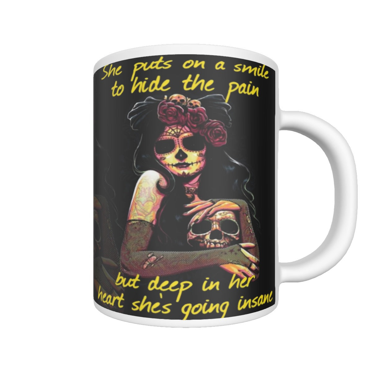 Sugar skull Ceramics mug, Day of the dead mug cup