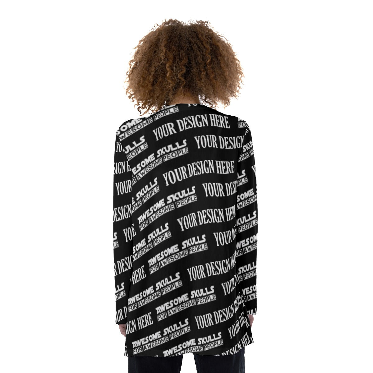 Custom Print on demand POD women's Knitwear & Cardigan Patch Pocket Cardigan