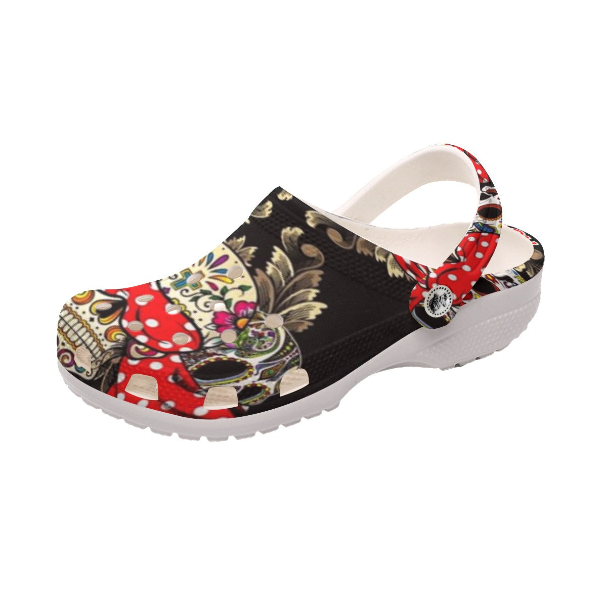 See no hear no speak no sugar skull Women's Classic Clogs