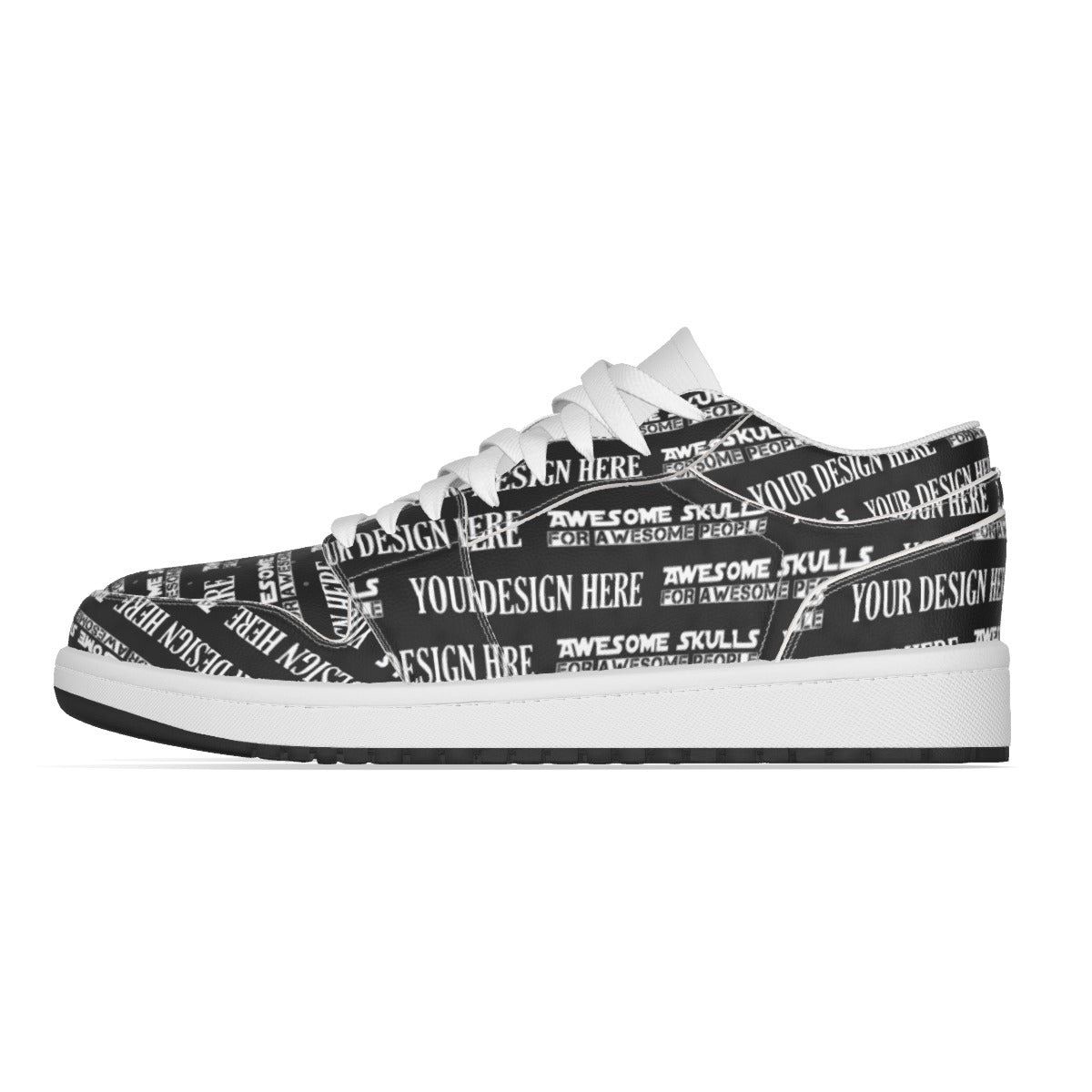 Custom Print on demand POD Women's Low State Leather Stitching Shoes