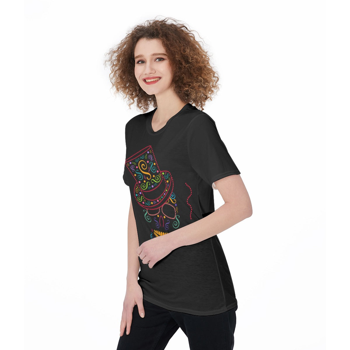 Sugar skull Day of the dead Women'S O-Neck T-Shirt, gothic women's shirt