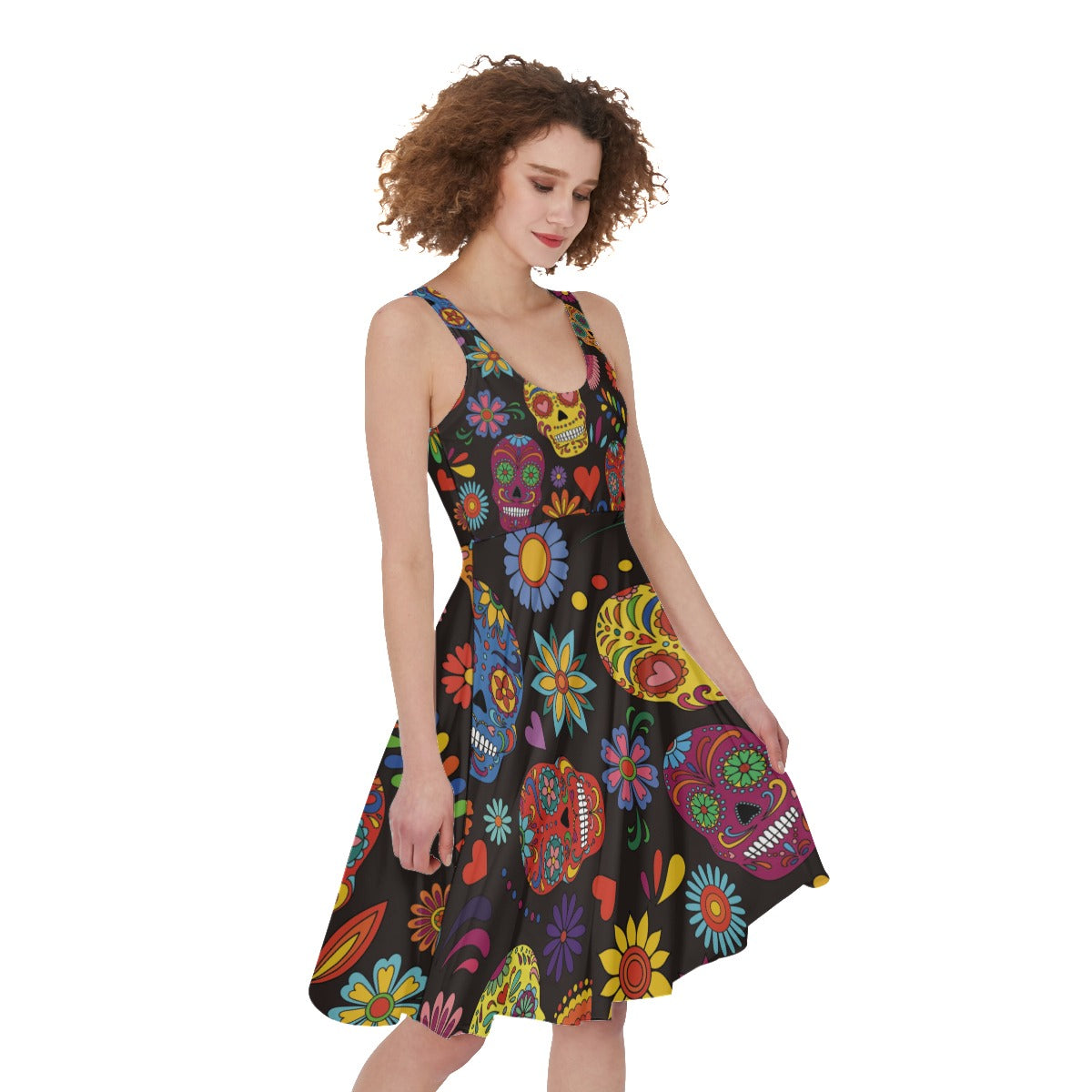 Sugar skull Day of the dead pattern Women's Dress