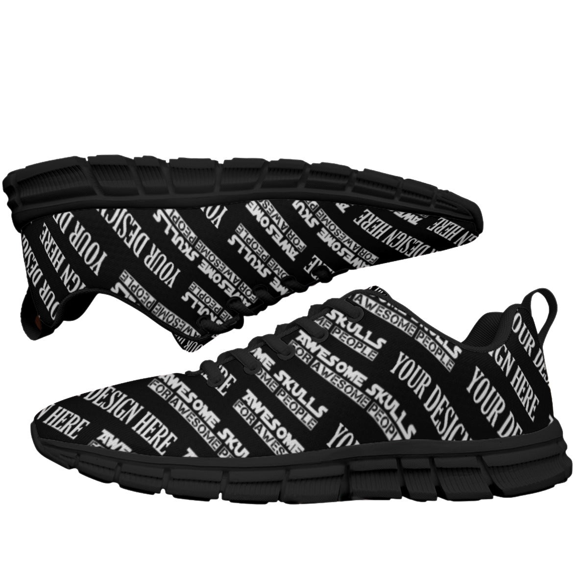 Custom Print on Demand POD Women's Sports Shoes With Black Sole