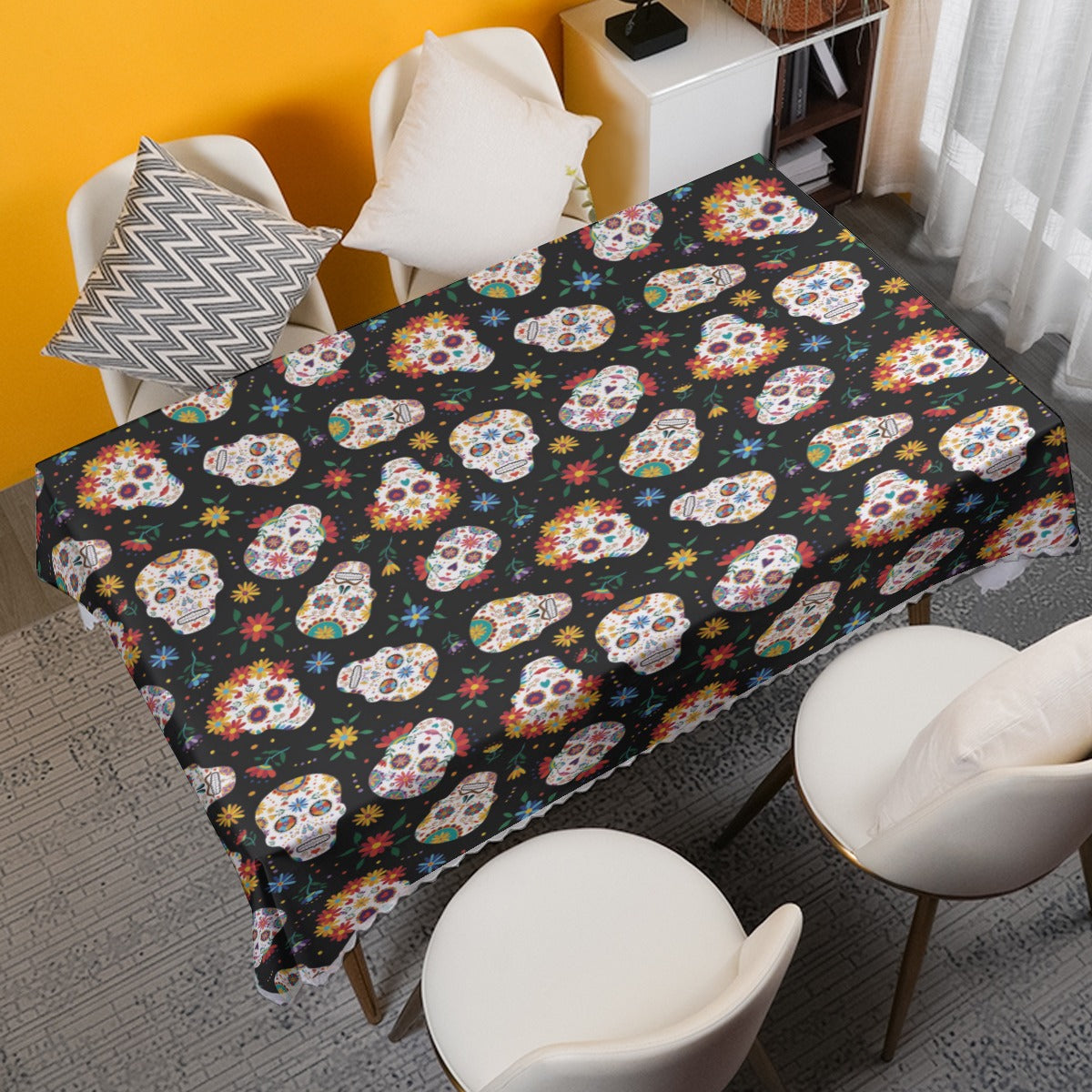 Sugar skull pattern Waterproof tablecloth | Square 180(gsm)