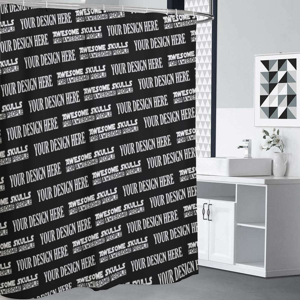 Custom Print on demand POD Shower Curtains 150(gsm)
