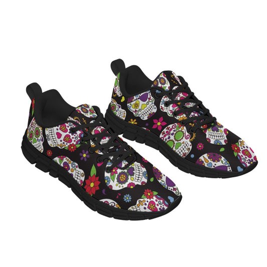 Sugar skull Women's Sports Shoes, day of the dead women shoes, sugar skull sneakers