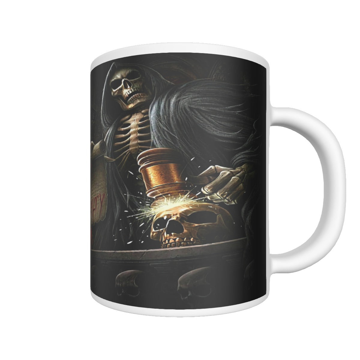 Grim reaper gothic ceramics mug, Halloween horror skull mug tumbler