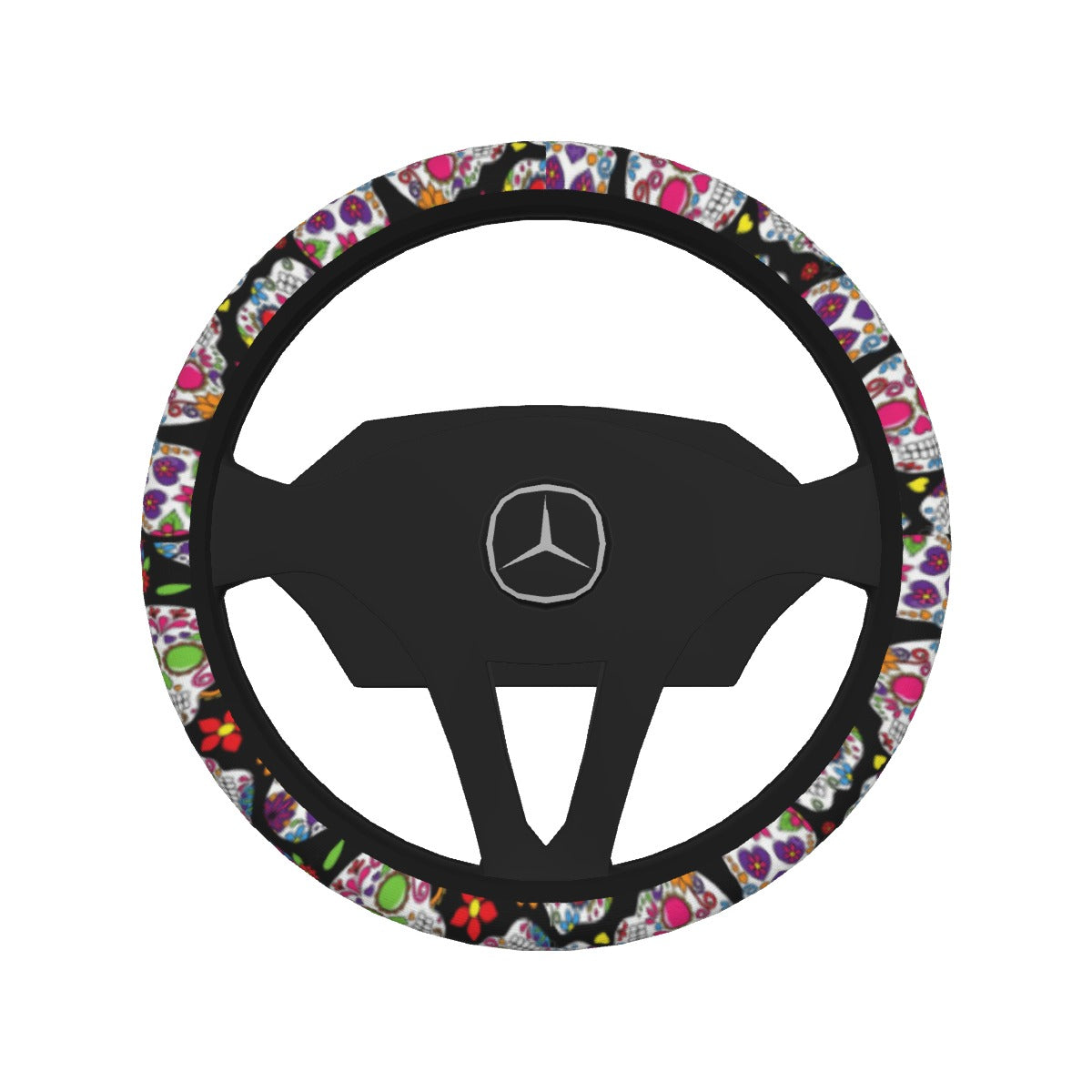 Sugar skull gothic Steering Wheel Cover, Skeleton Halloween car steering wheel cover