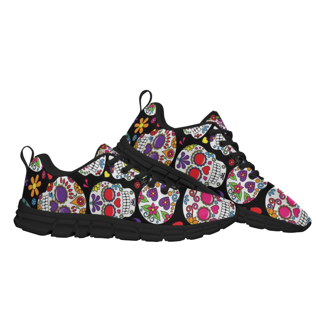 Sugar skull Day of the dead Women's Sports Shoes, Dia de los muertos skull skeleton shoes sneakers