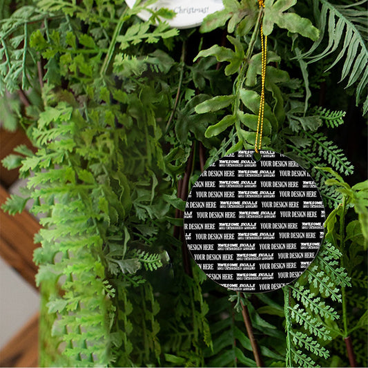 Custom Print on demand POD Round Christmas Tree Pendant | Wooden
