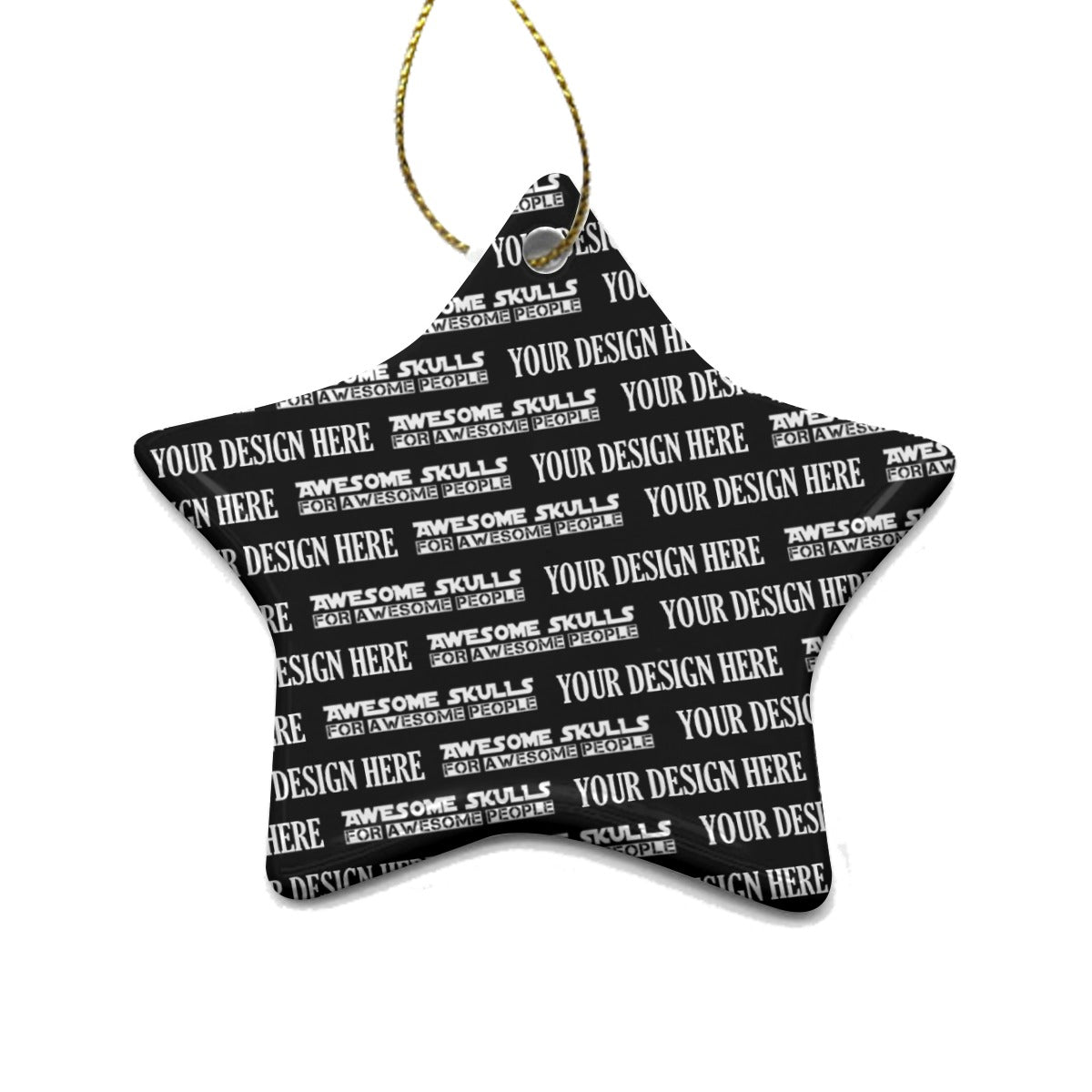 Custom print on demand POD Pentagram Shape Christmas Ceramic Pendant