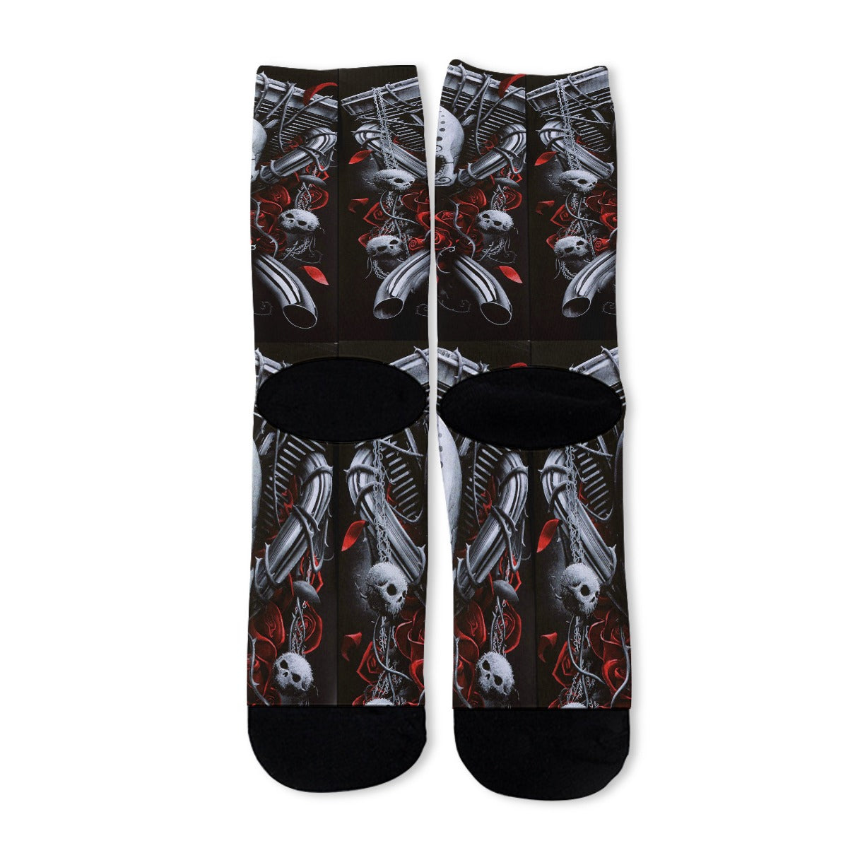 Skeleton skull Unisex Long Socks, Halloween socks, grim reaper socks, biker gothic socks