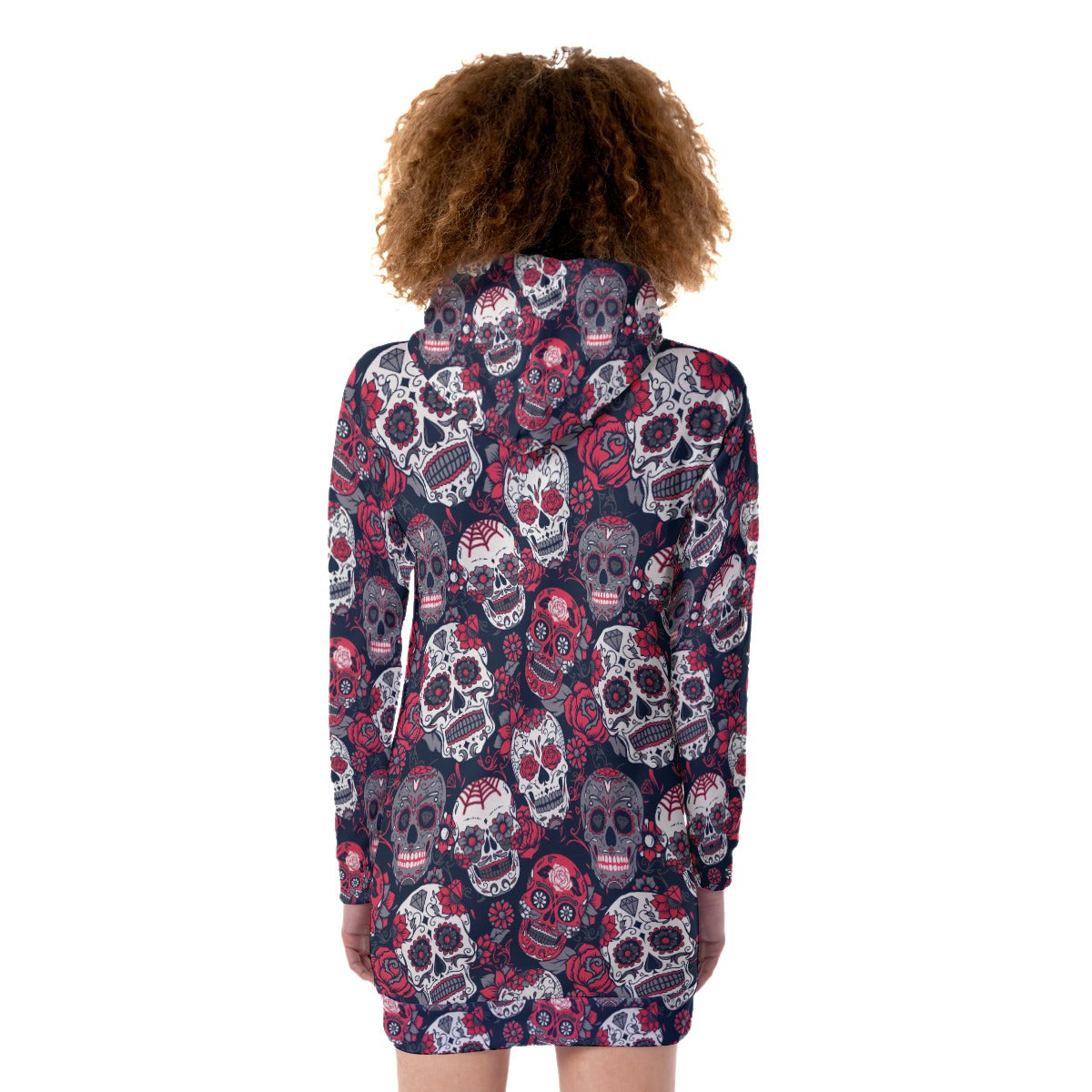 Sugar skull All-Over Print Women's Heavy Fleece Long Hoodie
