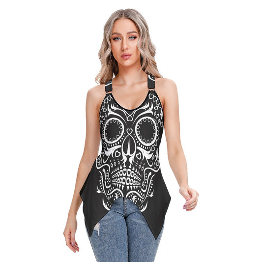 Gothic sugar skull Women's Skinny Sport Tank Top