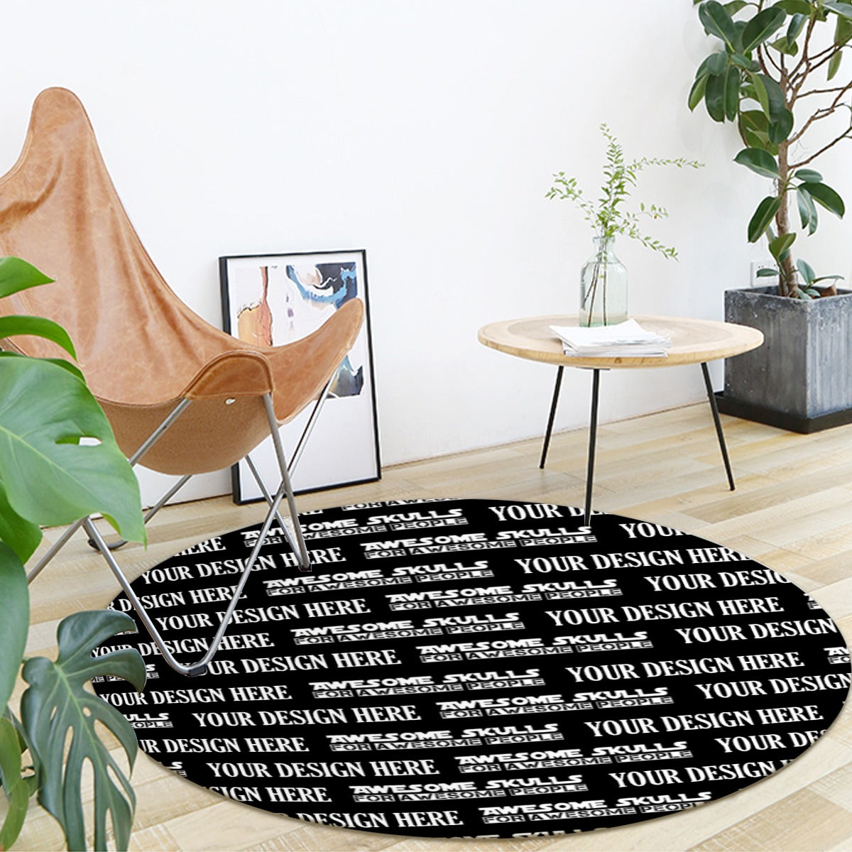 Custom Print on demand POD Foldable round mat