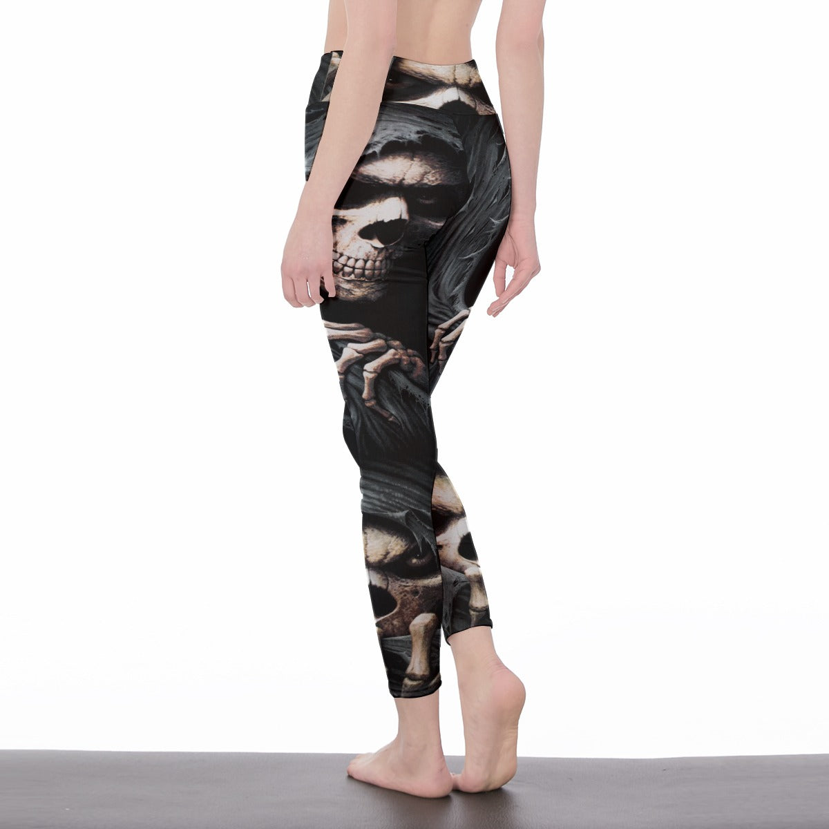 Grim reaper skull Women's Casual Leggings, skeleton Halloween skull leggings yoga pants