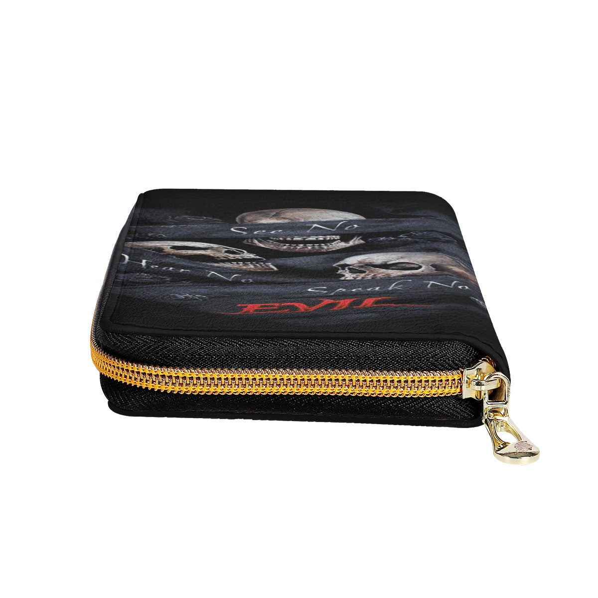 No see no hear no speak Mini Purse, gothic skull evils bag, skull wallet, halloween wallet