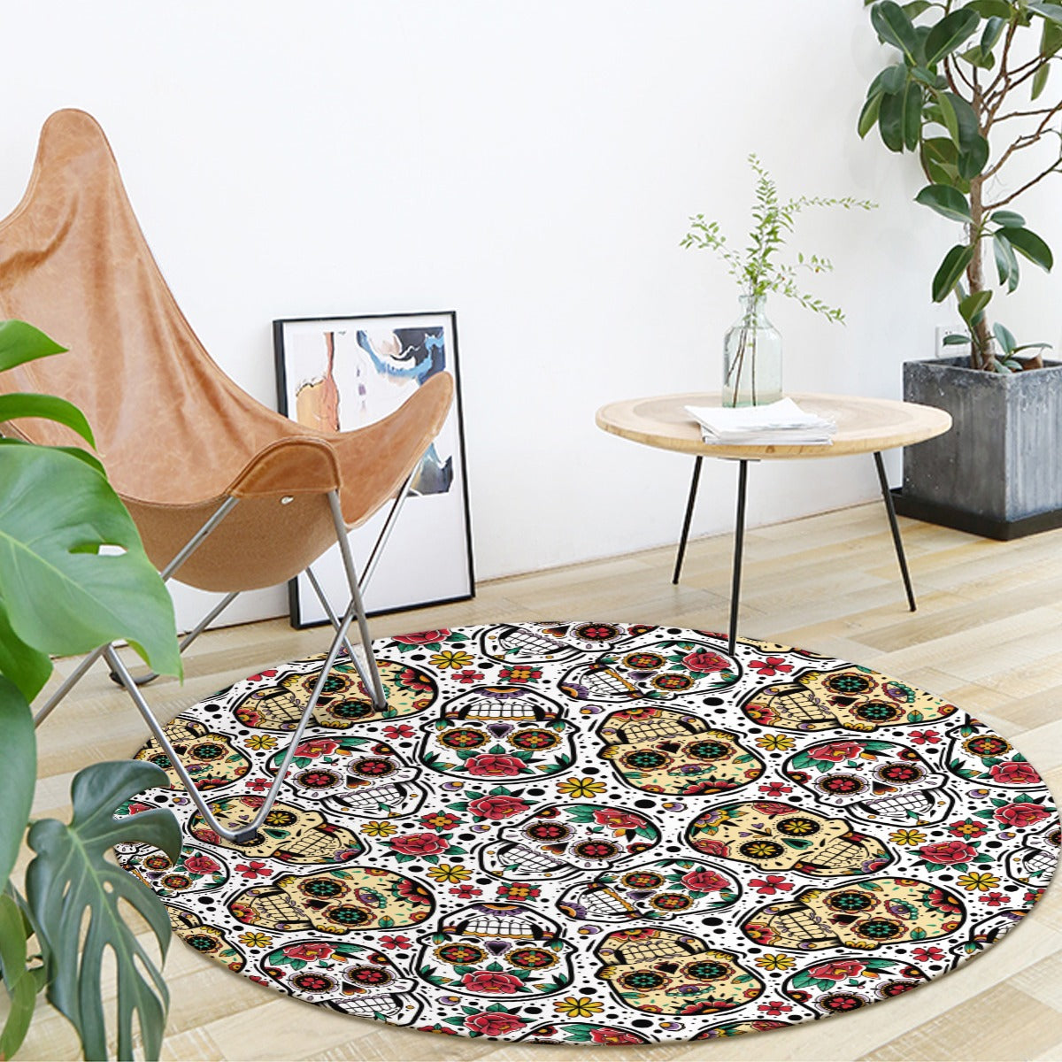 Day of the dead pattern Foldable round mat