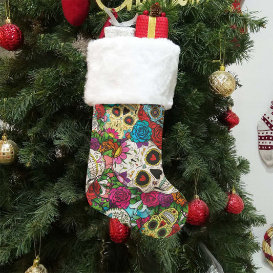 Day of the dead dia de los muertos All-Over Print Christmas Socks, sugar skull christmas stockings