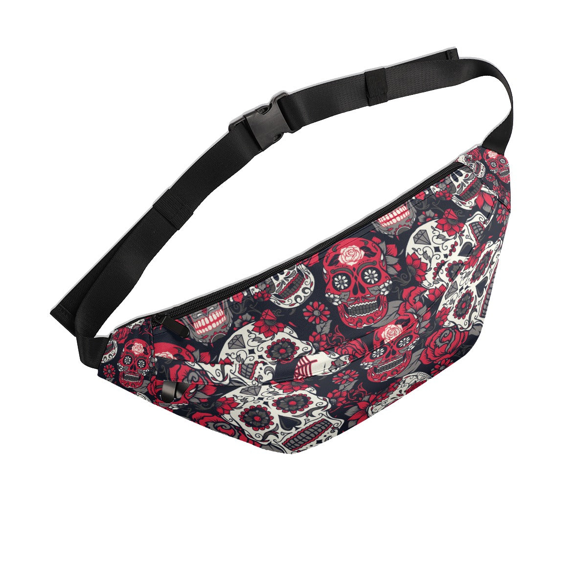 Sugar skull Day of the dead Large Fanny Bag, Calaveras skull Halloween waist fanny bag purse