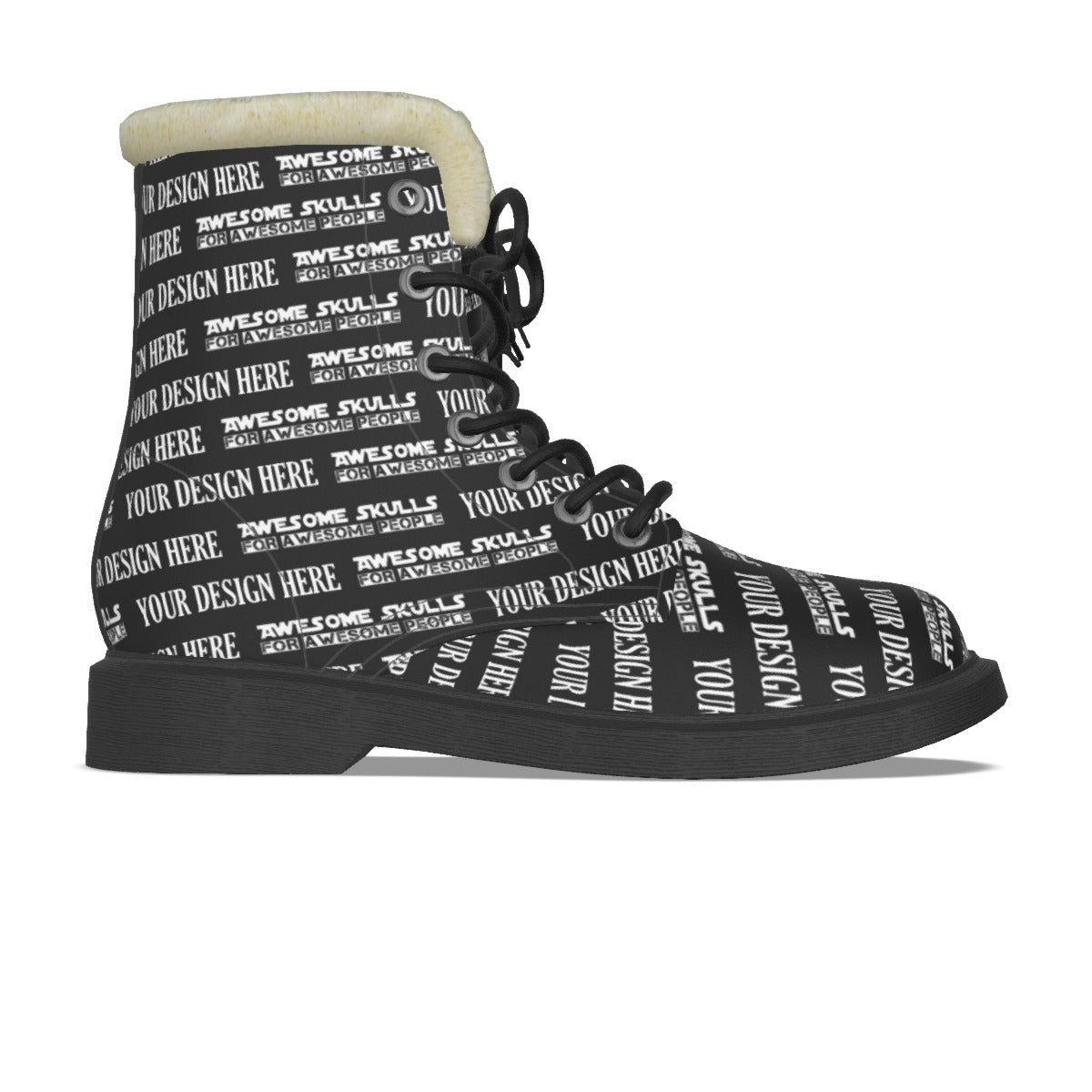 Custom Print on demand POD Women's Plush Martin Boots