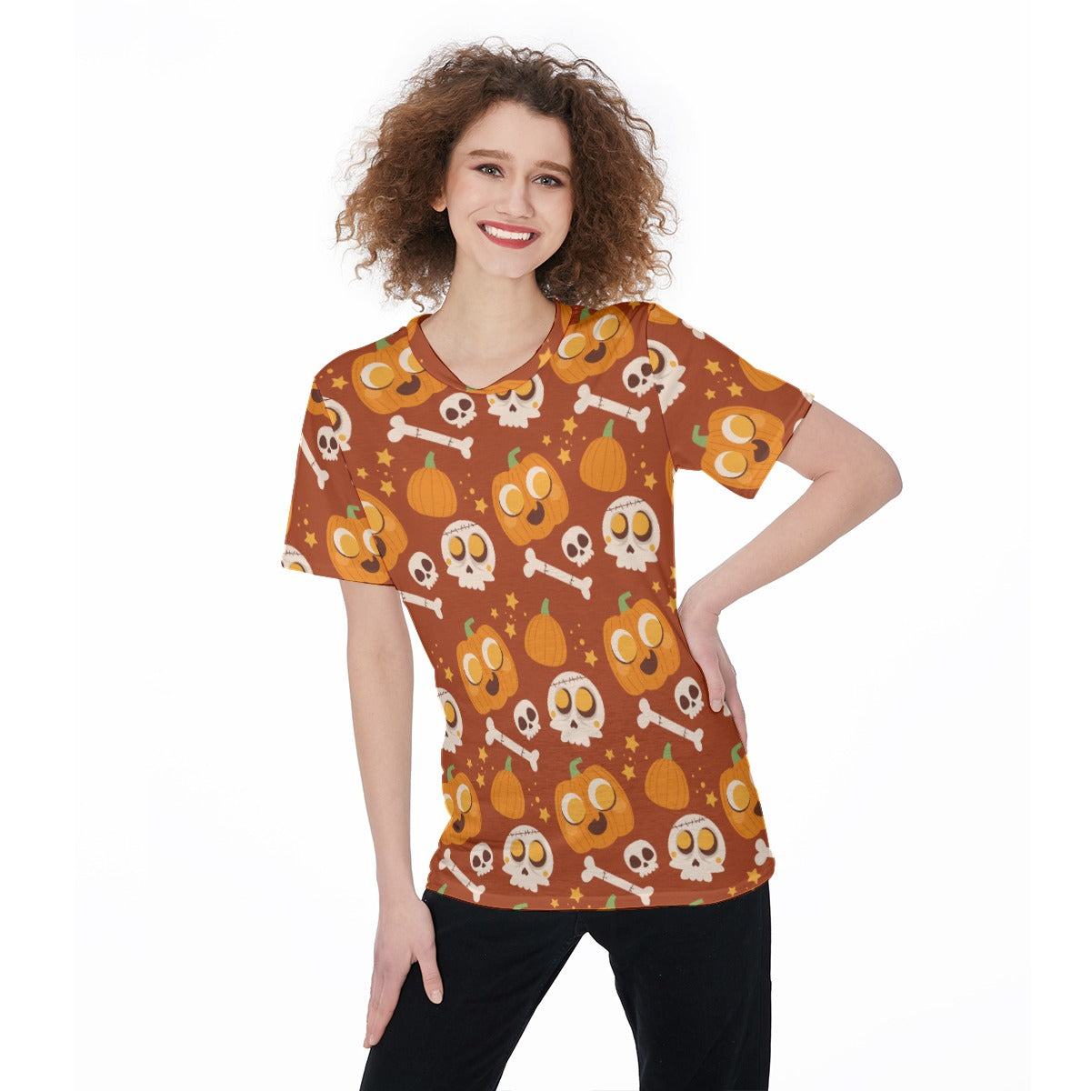 Halloween pumpkin Women'S O-Neck T-Shirt, Halloween costumes