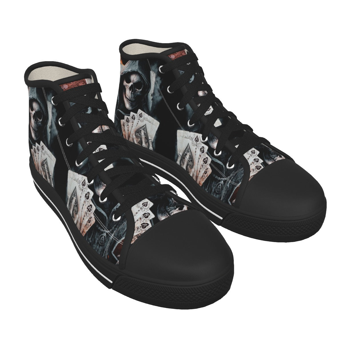 Halloween grim reaper Men's Canvas Shoes, Gothic skull sneakers shoes