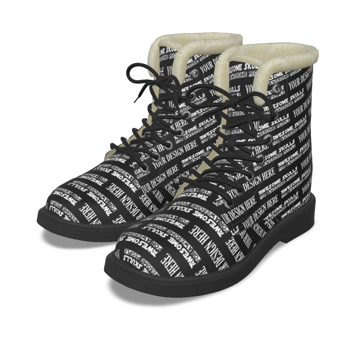 Custom Print on demand POD Women's Plush Martin Boots