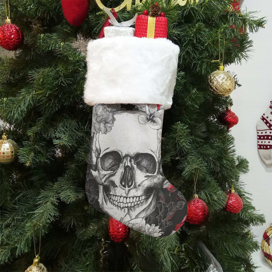 Floral sugar skull All-Over Print Christmas Socks