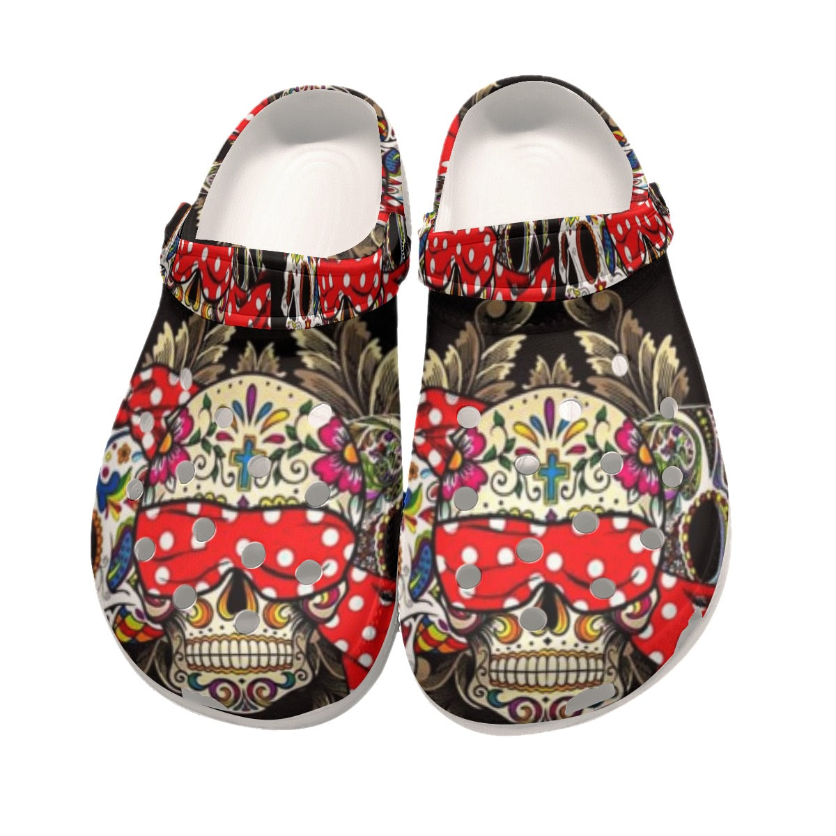 See no hear no speak no sugar skull Women's Classic Clogs