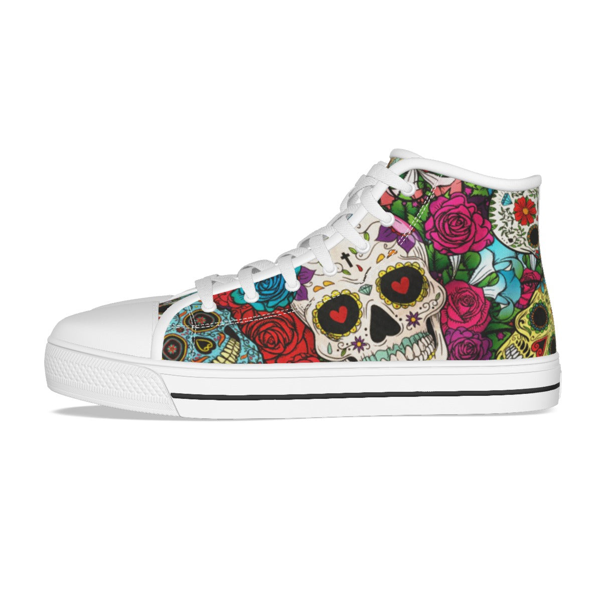 Sugar skull Day of the dead Women's Canvas Shoes, Dia de los muertos calaveras skull shoes