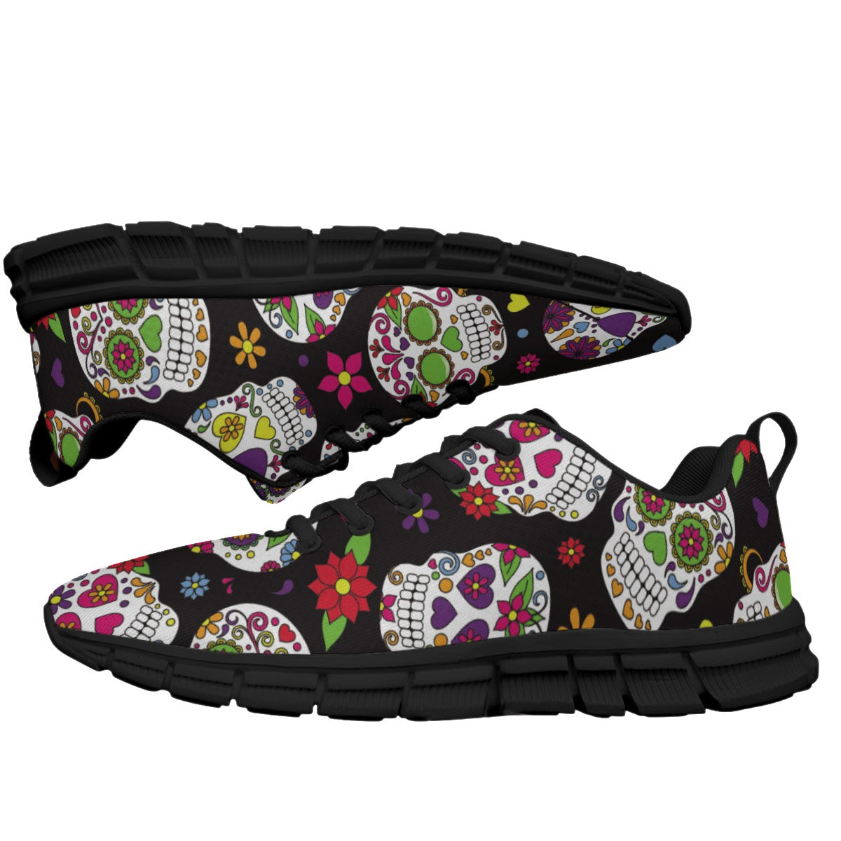 Sugar skull Women's Sports Shoes, day of the dead women shoes, sugar skull sneakers