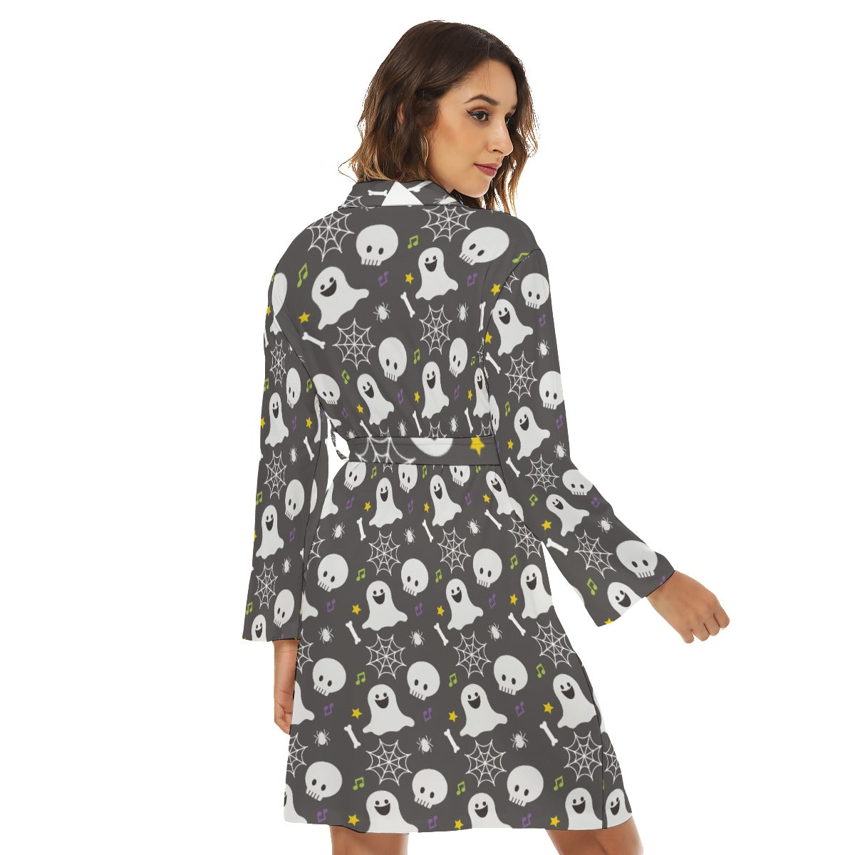 Halloween All-Over Print Women's Robe, Gothic Halloween Pajamas