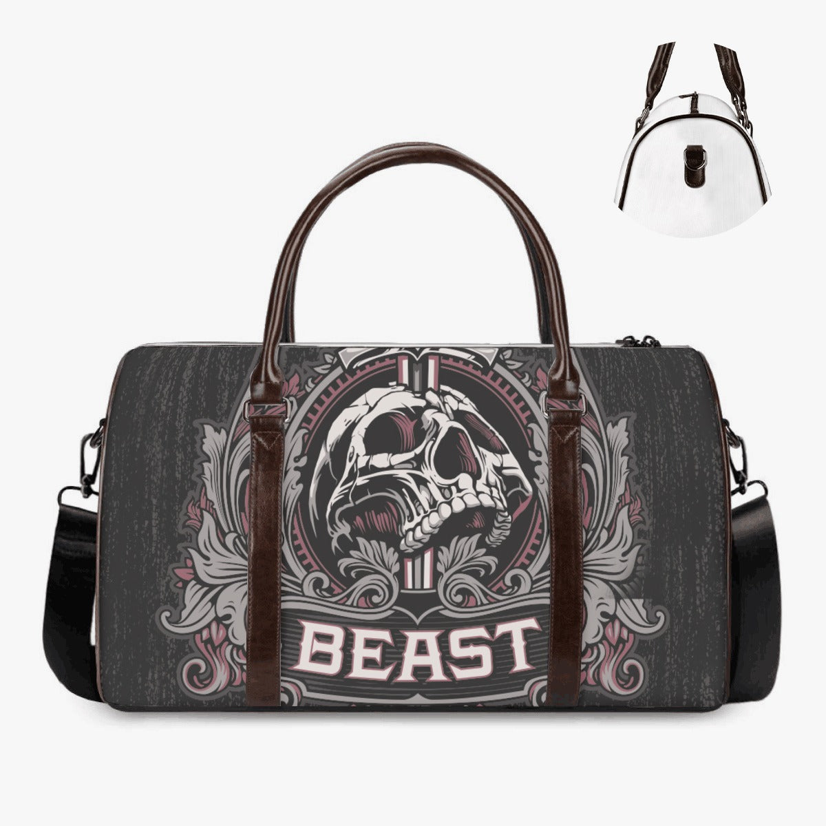 Evil handbag, death skull Carry on Weekender Overnight Bag, christmas skull Canvas Weekend Travel Bag, death skull shoulder bag