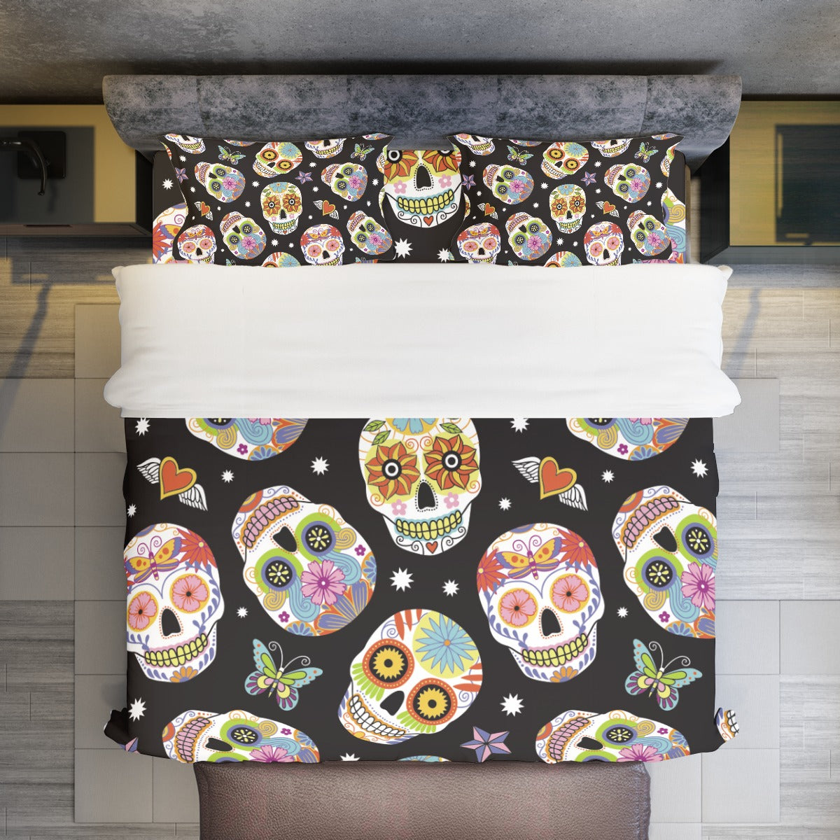 Dia de los muertos Mexican calaveras skull Four-piece Duvet Cover Set