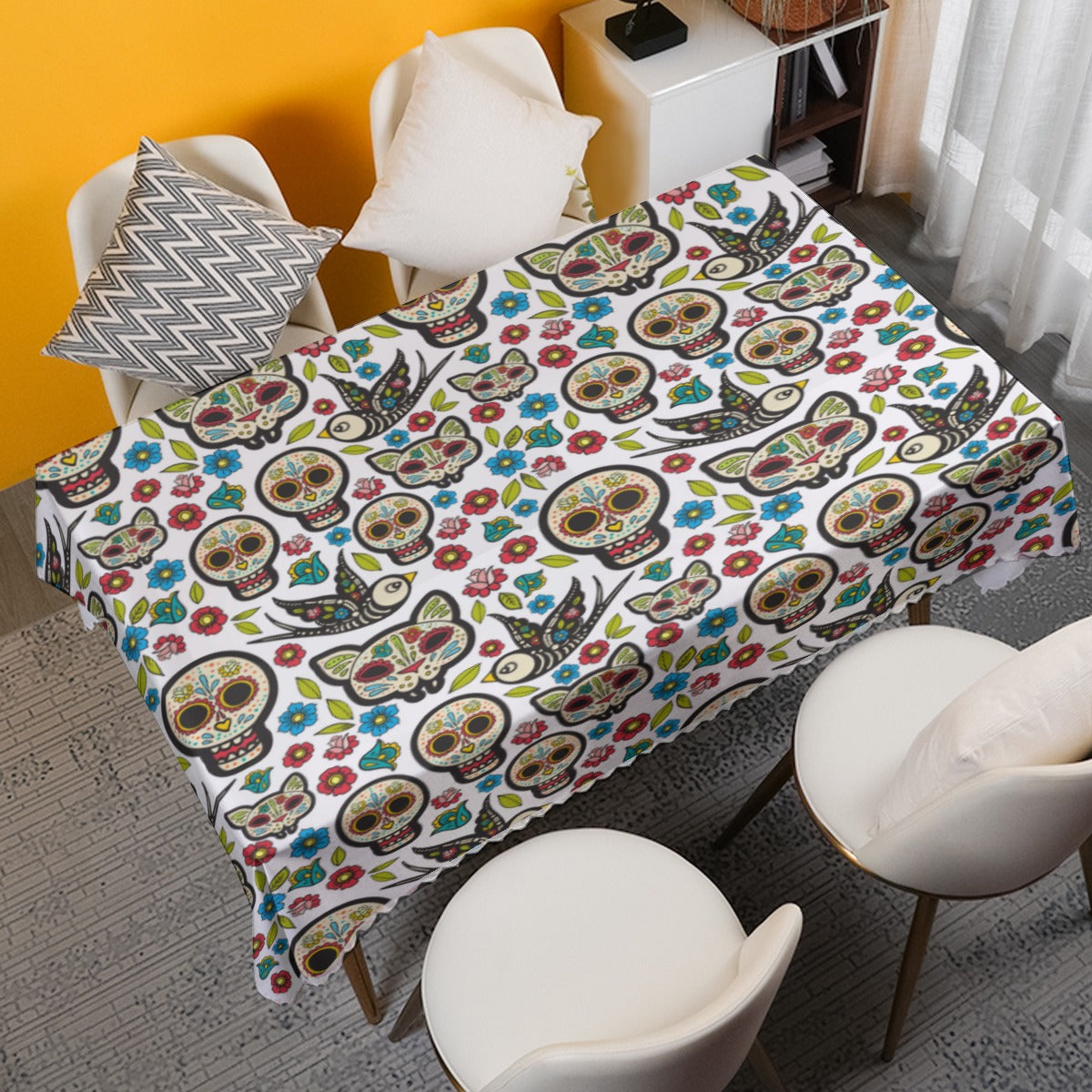 Sugar skull dia de los muertos Waterproof tablecloth | Square 180(gsm)