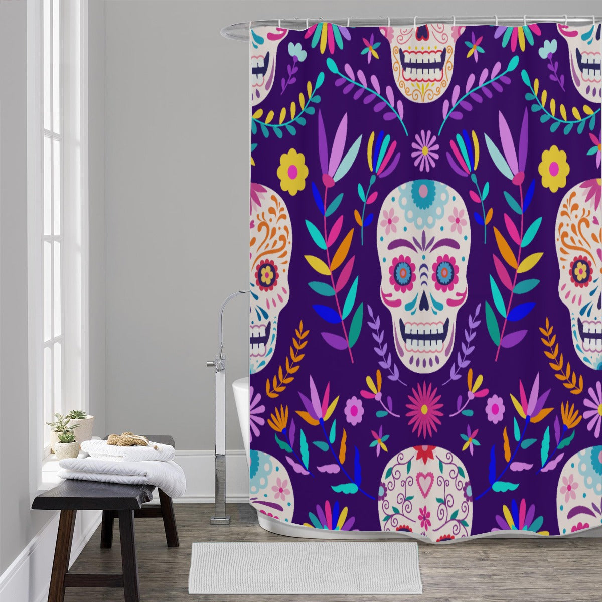 Day of the dead sugar skull Shower Curtains